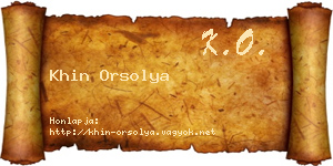 Khin Orsolya névjegykártya